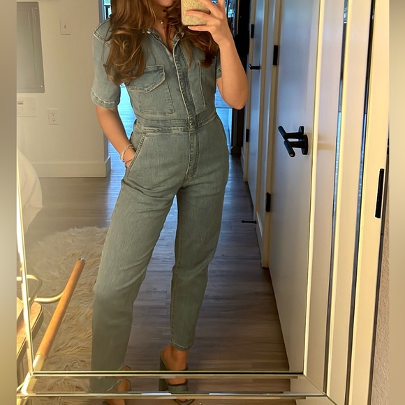 Evereve Rivet Utility Rebel denim jumpsuit, size S petite - Picture 9 of 9